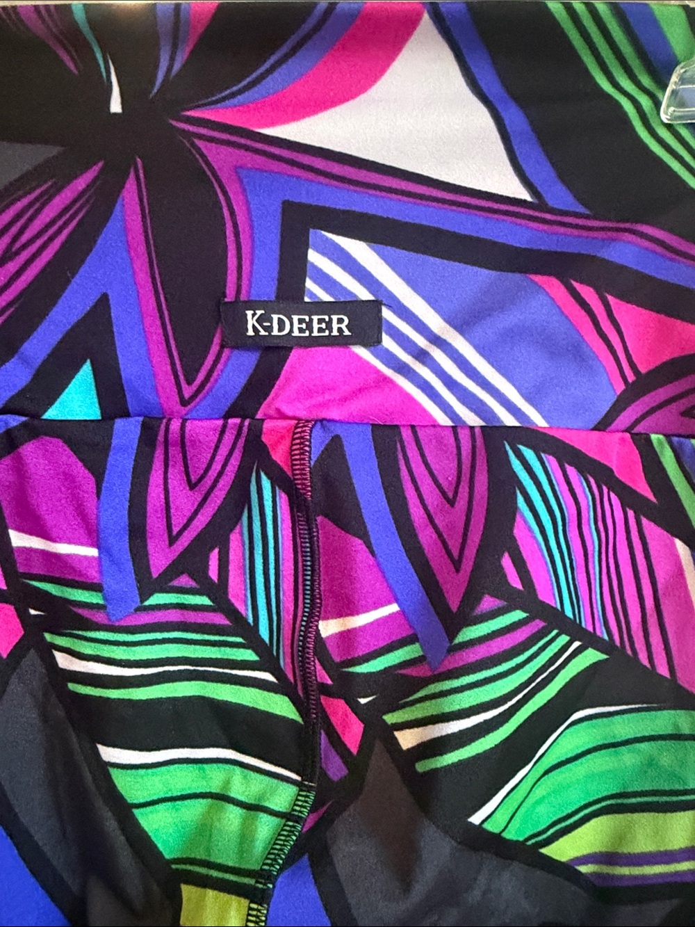 K-DEER Multicolor Geometric Floral Leggings - Picture 3 of 5
